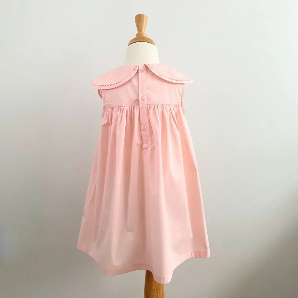 NWT Pretty Girls Flower Petal Collar Dress Boutique Casual Spring & Summer 4T - Picture 2 of 5